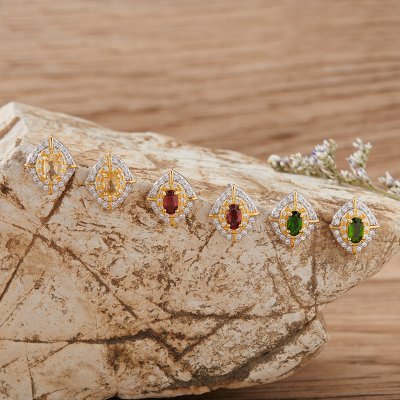Natural Garnet Tanzanite Diopside Citrine and Other Colorful Gemstone Stud Earrings Natural Garnet Tanzanite Diopside Citrine and Other Colorful Gemstone Stud Earrings